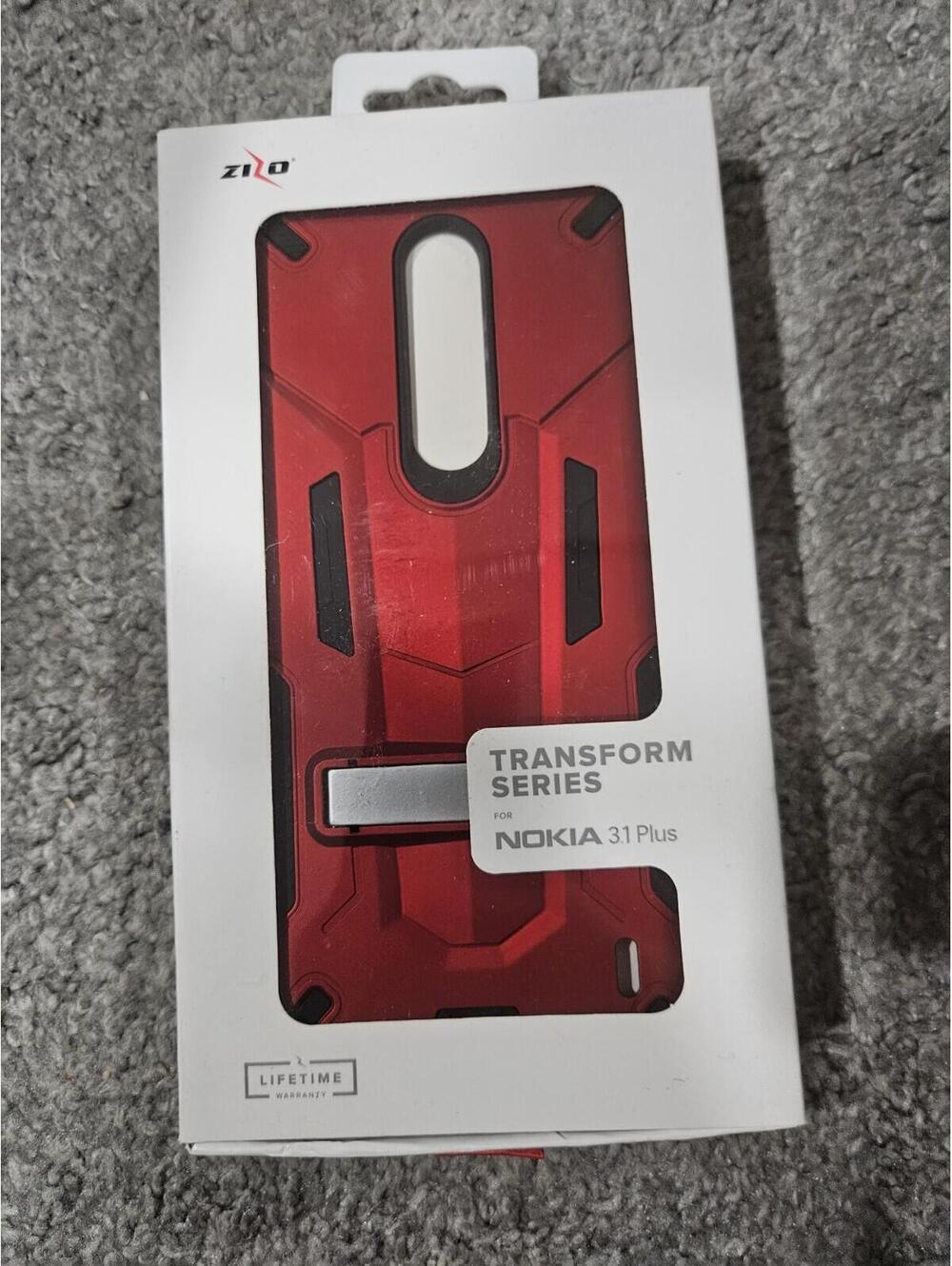 Phone Case For Nokia 3.1 Plus Zizo Transform Series Red Bolt